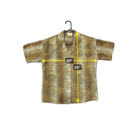 Ann Taylor Studio Leopard Button Front Shirt Size 2 Short Sleeve Animal Print - Picture 6 of 8